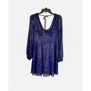 Blue Long Sleeve V-Neck Semi-Formal Dress Size 1/2 Homecoming
